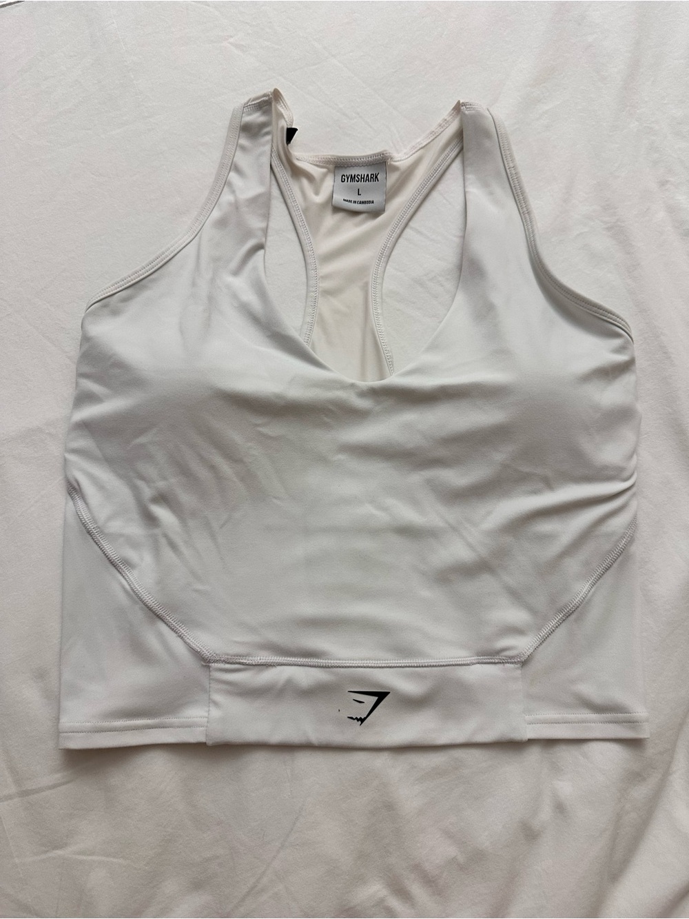 Gymshark White Racerback Cropped Sports Bra
